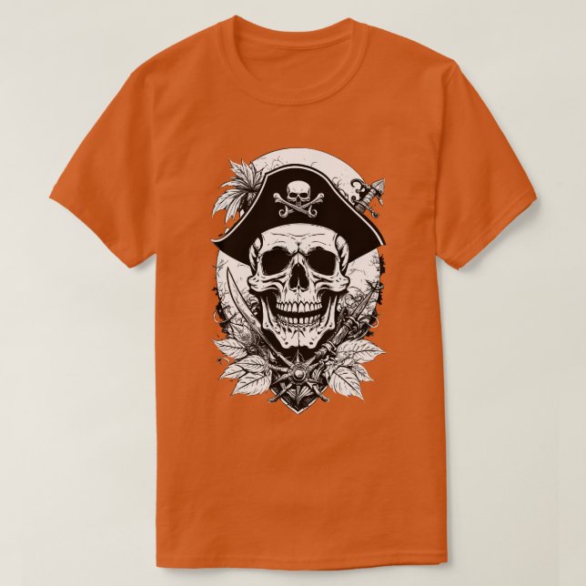 Kapitän des Piratenschiffs T-Shirt (Design vorne)