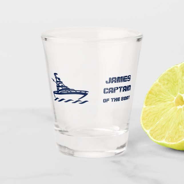 Kapitän des Schiffes (anpassbar) Schnapsglas (Vorderseite)