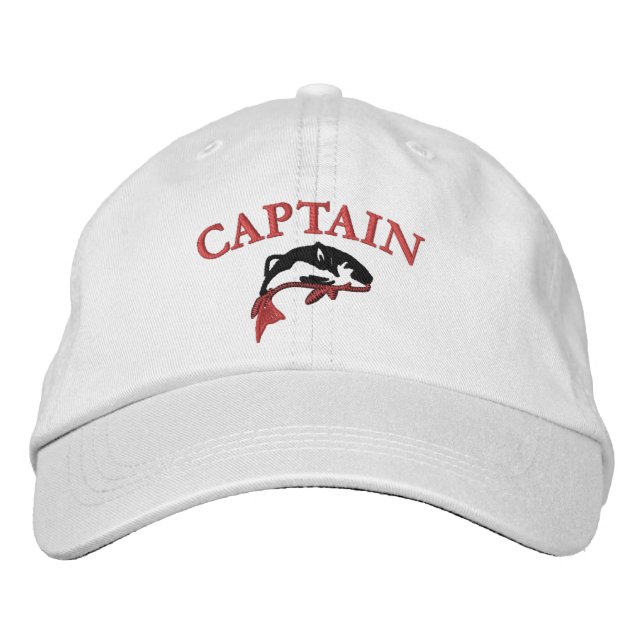 Kapitän des Seefischbootes Bestickte Baseballkappe (Vorderseite)