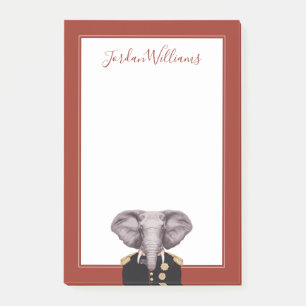 Kapitän Elephant addieren Ihren Namen Post-it Klebezettel