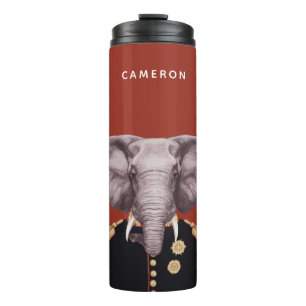 Kapitän Elephant   addieren Ihren Namen Thermosbecher