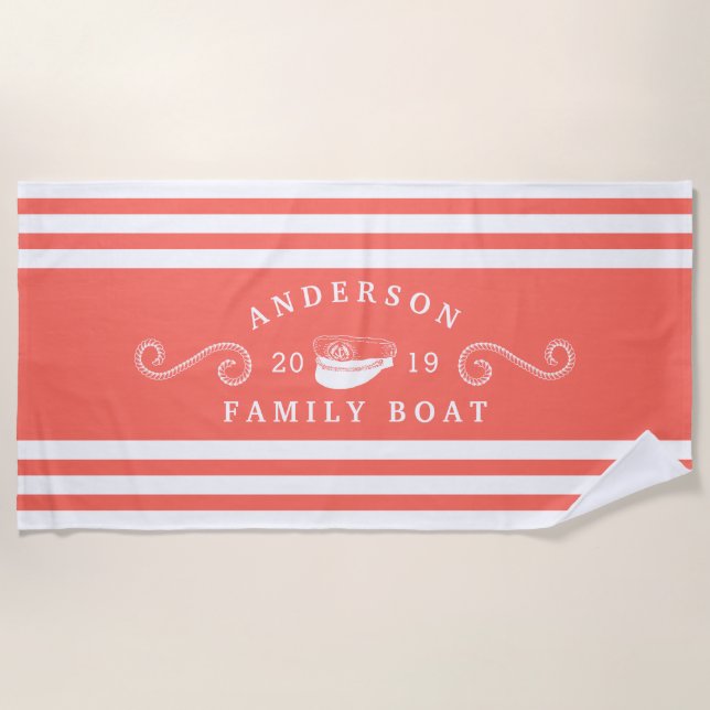 Kapitän für Korallenschiffe Strandtuch (Vorderseite)