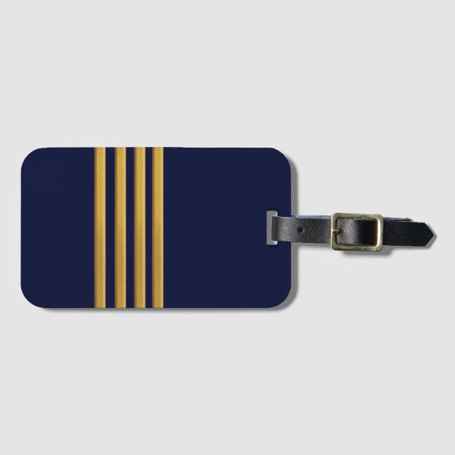 Kapitän Goldstreifen Gepäckanhänger (Vorderseite (Horizontal))