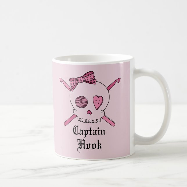 Kapitän Hook Skull u. Häkelarbeit-Haken Kaffeetasse (Rechts)