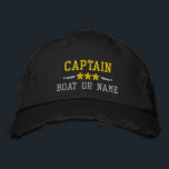 Kapitän Ihr Boot Name Nautical Stars erschüttert Bestickte Baseballkappe<br><div class="desc">Ein personalisiert bestickter Stressstift,  der Ihren Captain-Rang oder einen anderen Titel,  Ihren Namen oder Schiffsnamen und Sterne enthält. Verschiedene Kappe- und Gewindelfarben zur Auswahl. Macht ein großartiges Geschenk für Väter Tag,  Mütter Tag oder jede Gelegenheit.</div>