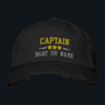 Kapitän Ihr Boot Name Nautical Stars erschüttert Bestickte Baseballkappe<br><div class="desc">Ein personalisiert bestickter Stressstift,  der Ihren Captain-Rang oder einen anderen Titel,  Ihren Namen oder Schiffsnamen und Sterne enthält. Verschiedene Kappe- und Gewindelfarben zur Auswahl. Macht ein großartiges Geschenk für Väter Tag,  Mütter Tag oder jede Gelegenheit.</div>
