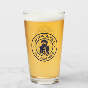 Kapitän Ihr Name Altes Scruff Emblem Tumbler Glas