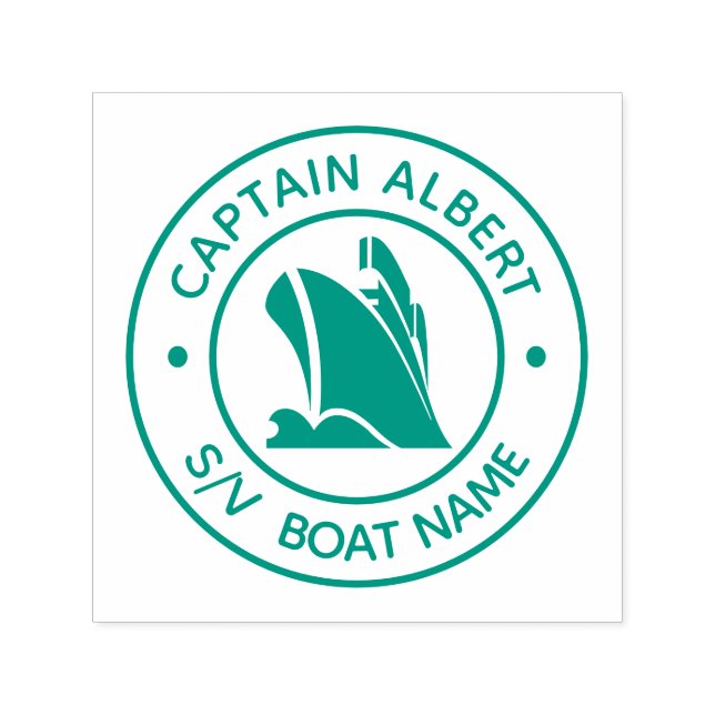 Kapitän, Ihr Name Schiff, Briefmarke Permastempel (Design)