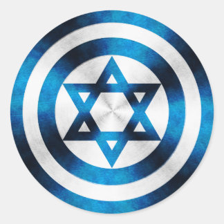 Kapitän Israel Heldenschild Runder Aufkleber