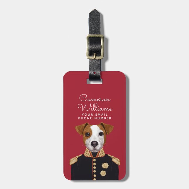 Kapitän Jack Russell | addieren Ihren Namen Gepäckanhänger (Vorderseite vertikal)