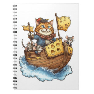 Kapitän Meowbeard � Lustige Piratenkatze Grafik Notizblock