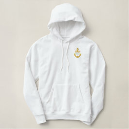 Kapitän - Mit Anker anpassbar Bestickter Hoodie