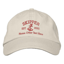 Kapitän mit Anker Personalisiert Bestickte Baseballkappe