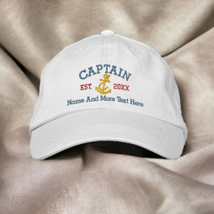 Kapitän mit Anker Personalisiert Bestickte Baseballkappe