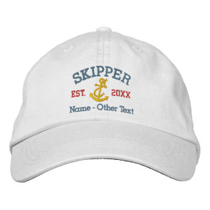 Kapitän mit Anker Personalisiert Bestickte Baseballkappe