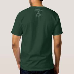Kapitän mit Anker Personalisiert Besticktes T-Shirt