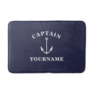 Kapitän mit dem Namen Nautical Anchor Bath Mat Badematte