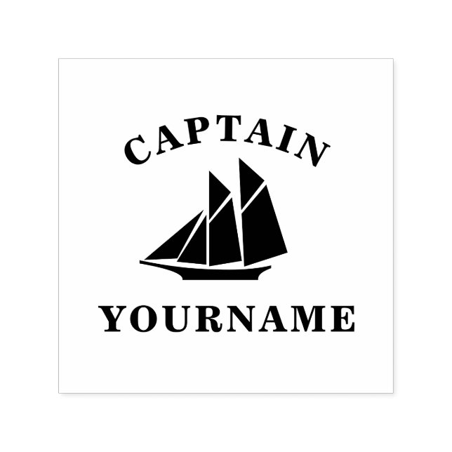 Kapitän mit Ihrem Namen Sailboat Ink Briefmarke Permastempel (Design)