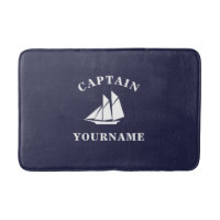 Kapitän mit Ihrem Namen Sailboat Nautical Bath Mat