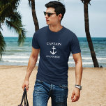 Kapitän Name hinzufügen oder Name des Bootes Navy  T-Shirt<br><div class="desc">Kapitän Name oder Schiffsname Navy Blue T - Shirt hinzufügen</div>