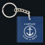 Kapitän Name oder Boot Sea Anchor Foto Back Navy Schlüsselanhänger<br><div class="desc">Ein Wassersport-Thema, zweiseitig, Schlüsselanhänger. Auf der Vorderseite ist Ihr personalisierter Name, Ihr Bootsname oder ein anderer Text und der Captain Rank oder ein anderer Titel, wie gewünscht. Auf der Vorderseite befindet sich auch ein individueller Seeanker mit grauem Design. Auf der Rückseite finden Sie Ihr persönliches Foto- oder Bootsbild. Dieser Schlüsselring...</div>