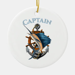 Kapitän Nautical Anchor Tiefseefischerei Keramik Ornament