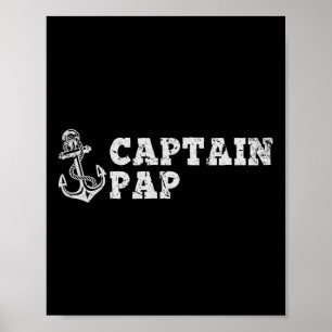 Kapitän Pap Segelboot Vintage Boot Anker Fu Poster