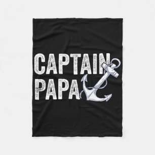 Kapitän Papa Pontoon Geschenk See Segler Fischerbo Fleecedecke