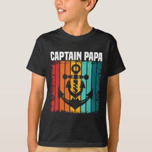 Kapitän Papa Pontoon See Seemann Angeln Bootfahren T-Shirt