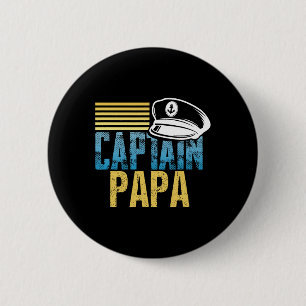 Kapitän Papa - Segelkapitän Hut - Bootsliebhaber B Button