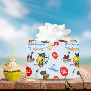 Kapitän Papagei Schatz Pirat  Geschenkpapier