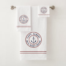 Kapitän Personalisiert Anchor Logo Weißes Handtuch