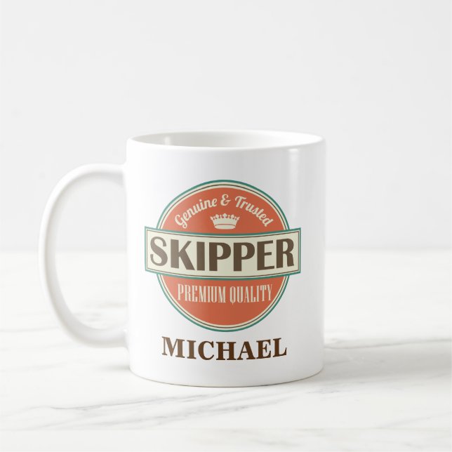 Kapitän-personalisiertes Büro-Tassen-Geschenk Kaffeetasse (Links)