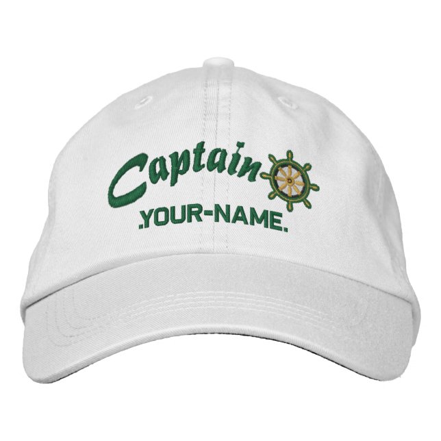 KAPITÄN Rad kundengerecht Ihr Namensschiff Bestickte Baseballkappe (Vorderseite)
