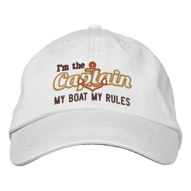 Kapitän sagt mein Boot meine Regeln Bestickte Baseballkappe (Vorderseite)