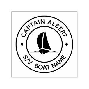 Kapitän Sailboat Self Inklusive Briefmarke Permastempel