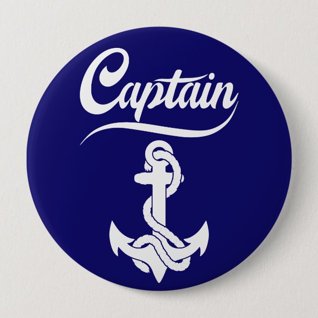 Kapitän Segelboot Anker Nautisches Design Button (Vorderseite)