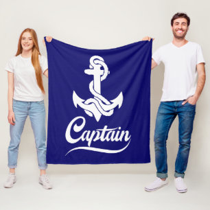 Kapitän Segelboot Anker Nautisches Design Fleecedecke