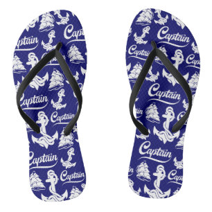 Kapitän Segelboot Anker Nautisches Design Flip Flops