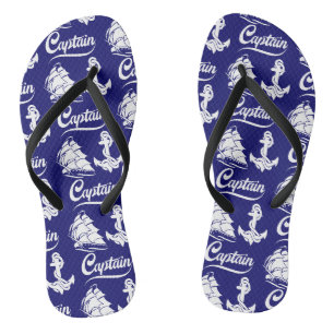 Kapitän Segelboot Anker Nautisches Design Flip Flops