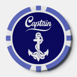 Kapitän Segelboot Anker Nautisches Design Pokerchips