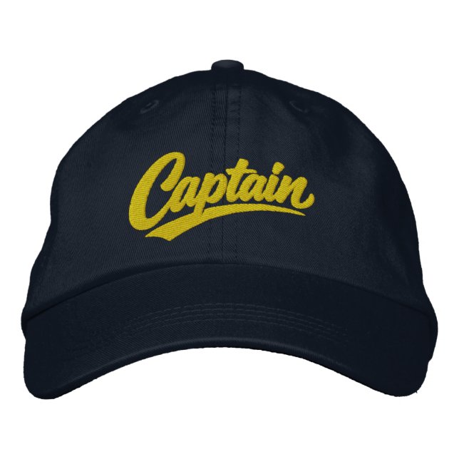 Kapitän Simple Bold Typography Stil Bestickte Baseballkappe (Vorderseite)