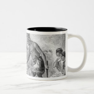 Kapitän Smith gerettet durch Pocahontas Zweifarbige Tasse