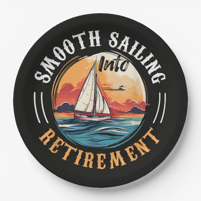 Kapitän Smooth Sailing in den Ruhestand Pappteller (Vorderseite)