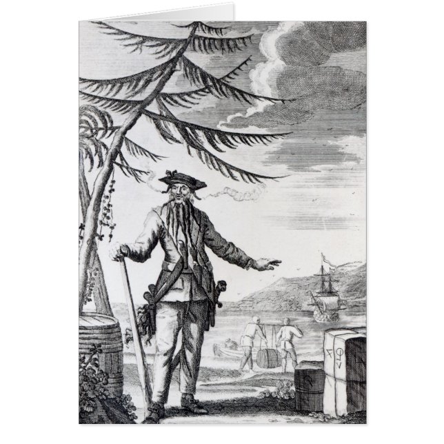 Kapitän Teach, allgemein angerufen Blackbeard (Vorne)