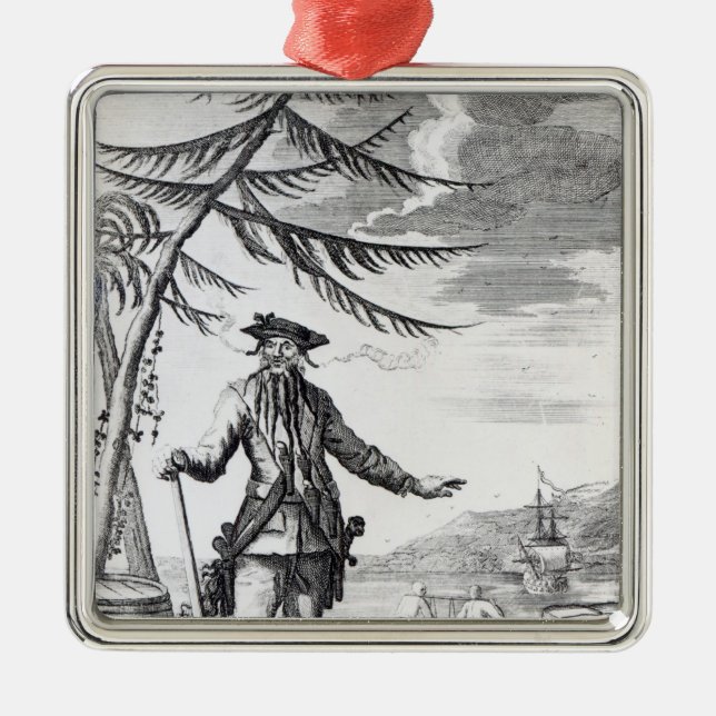 Kapitän Teach, allgemein angerufen Blackbeard Ornament Aus Metall (Vorne)