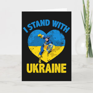 Kapitän Ukraine Unterstütze ukrainische Flagge Ich Karte