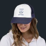 Kapitän und Ihr Name Nautic Anchor & Oars Truckerkappe<br><div class="desc">Nautical Anchor & Crossed Oars mit Personalisiertem Captain Name Hat.</div>