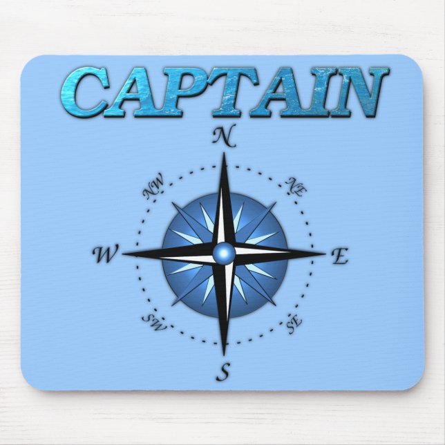Kapitän und Kompassrose Mousepad (Vorne)
