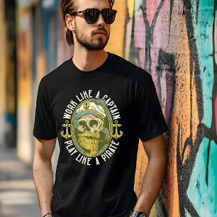 Kapitän und Pirate des T - Shirt